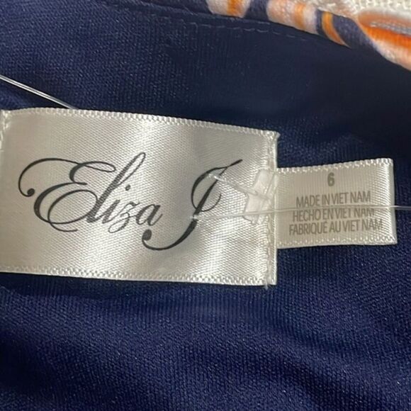 (E1) Eliza‎ J dress by NWT Sleeveless, lined, navy, multi-color, sizes 6,8,10 - Picture 12 of 14